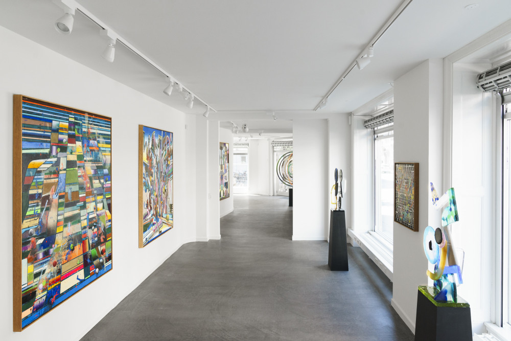 Installation view of the 2018 exhibition "Kaleidoscope" by Christian Achenbach at Hans Alf Gallery