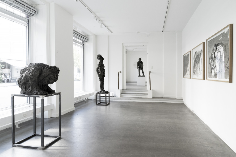 Installation view of the 2020 exhibition "Crowding at the Gate of Stupidity" by Jørgen Haugen Sørensen at Hans Alf Gallery