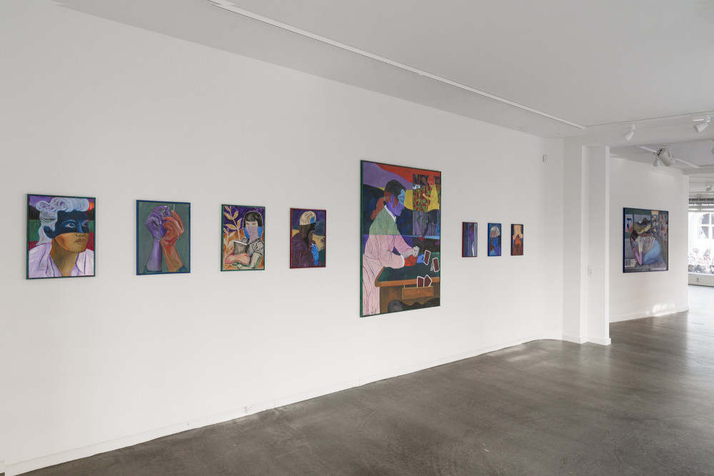 Installation view of the 2021 exhibition "Linear Disruptions" by Anne Torpe at Hans Alf Gallery