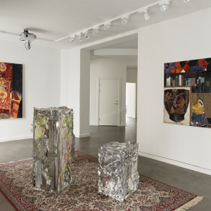 Installation view from the exhibition “Duerne fra Rom (The Pigeons of Rome)” by Erik A. Frandsen at Hans Alf Gallery