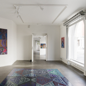 Installation view of the 2021 exhibition "Linear Disruptions" by Anne Torpe at Hans Alf Gallery