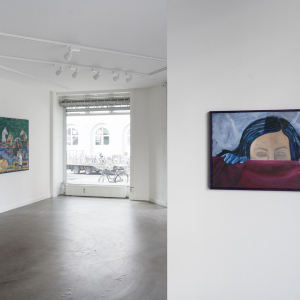 Installation view of the 2021 exhibition "Linear Disruptions" by Anne Torpe at Hans Alf Gallery