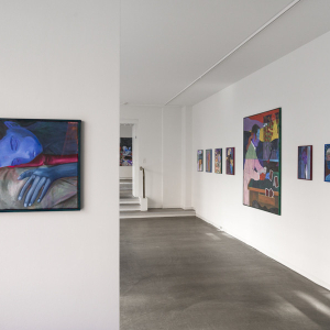 Installation view of the 2021 exhibition "Linear Disruptions" by Anne Torpe at Hans Alf Gallery