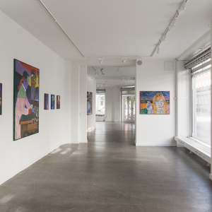 Installation view of the 2021 exhibition "Linear Disruptions" by Anne Torpe at Hans Alf Gallery