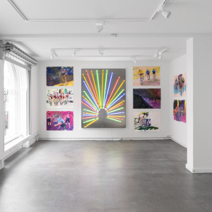 Installation view from the exhibition "The We-Machine" by Erik A. Frandsen at Hans Alf Gallery