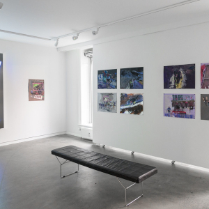 Installation view from the exhibition "The We-Machine" by Erik A. Frandsen at Hans Alf Gallery