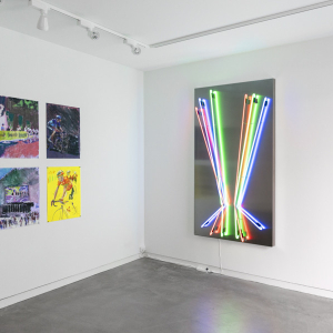 Installation view from the exhibition "The We-Machine" by Erik A. Frandsen at Hans Alf Gallery