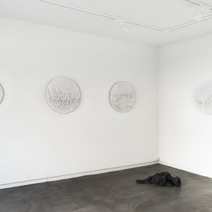 Installation view of the 2020 exhibition "Crowding at the Gate of Stupidity" by Jørgen Haugen Sørensen at Hans Alf Gallery