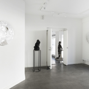 Installation view of the 2020 exhibition "Crowding at the Gate of Stupidity" by Jørgen Haugen Sørensen at Hans Alf Gallery