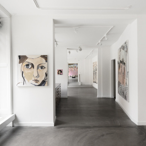 Installation view of the 2020 exhibition "Hysteria" by Mie Olise Kjærgaard at Hans Alf Gallery