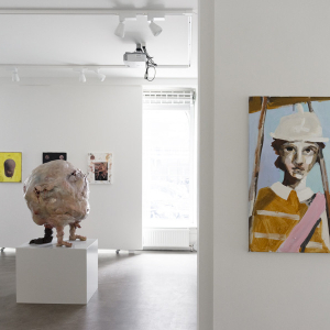 Installation view of the 2020 exhibition "Hysteria" by Mie Olise Kjærgaard at Hans Alf Gallery