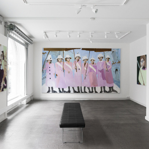 Installation view of the 2020 exhibition "Hysteria" by Mie Olise Kjærgaard at Hans Alf Gallery