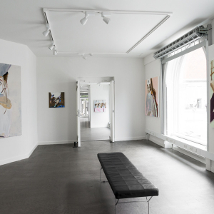 Installation view of the 2020 exhibition "Hysteria" by Mie Olise Kjærgaard at Hans Alf Gallery