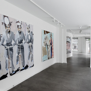 Installation view of the 2020 exhibition "Hysteria" by Mie Olise Kjærgaard at Hans Alf Gallery