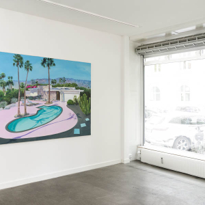 Installation view of the 2022 exhibition "Swimming Pool" by Natasha Kissell at Hans Alf Gallery