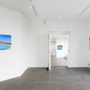 Installation view of the 2022 exhibition "Swimming Pool" by Natasha Kissell at Hans Alf Gallery