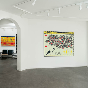 Installation view of the 2022 exhibition "Apricots and Freshwater Pearls" by Anders SCRMN Meisner at Hans Alf Gallery