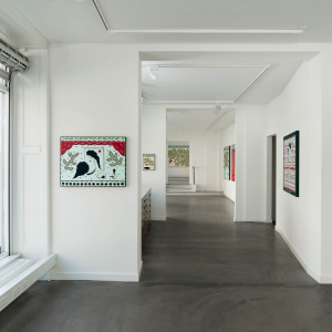 Installation view of the 2022 exhibition "Apricots and Freshwater Pearls" by Anders SCRMN Meisner at Hans Alf Gallery