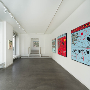 Installation view of the 2022 exhibition "Apricots and Freshwater Pearls" by Anders SCRMN Meisner at Hans Alf Gallery