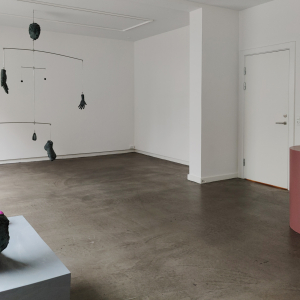 Installation view of the 2022 exhibition "Mindless Actions and Unfinished Stories" by Fredrik Raddum at Hans Alf Gallery