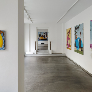 Installation view of the 2022 exhibition "Bedtime Stories" by Ralf Kokke at Hans Alf Gallery