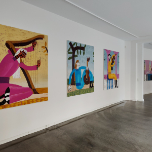 Installation view of the 2022 exhibition "Bedtime Stories" by Ralf Kokke at Hans Alf Gallery