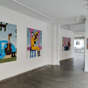 Installation view of the 2022 exhibition "Bedtime Stories" by Ralf Kokke at Hans Alf Gallery