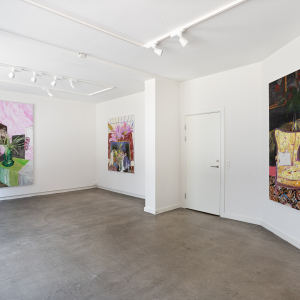 Installation view of the 2023 exhibition "Bar Roma" by Erik A. Frandsen at Hans Alf Gallery