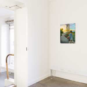 Installation view of the exhibition "Two Worlds" by Martin Bigum at Hans Alf Gallery