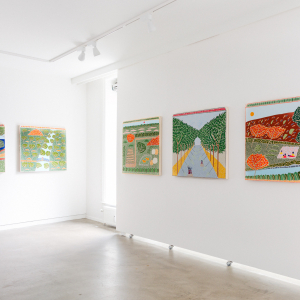 Installation view of the exhibition "Members Only" by Anders SCRMN Meisner at Hans Alf Gallery