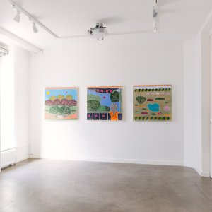 Installation view of the exhibition "Members Only" by Anders SCRMN Meisner at Hans Alf Gallery