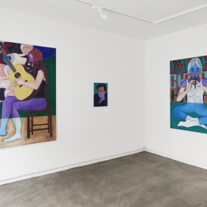 Installation view of the exhibition "Resonant Hues" by Anne Torpe at Hans Alf Gallery